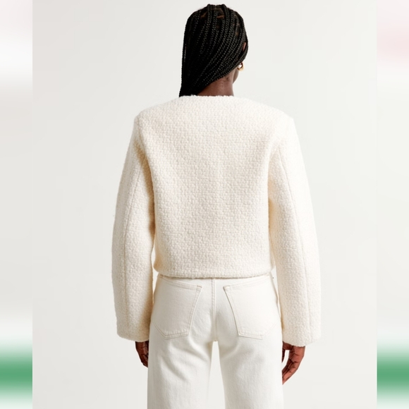 NWT Abercrombie Collarless Boucle Jacket | Size XL - Picture 12 of 12